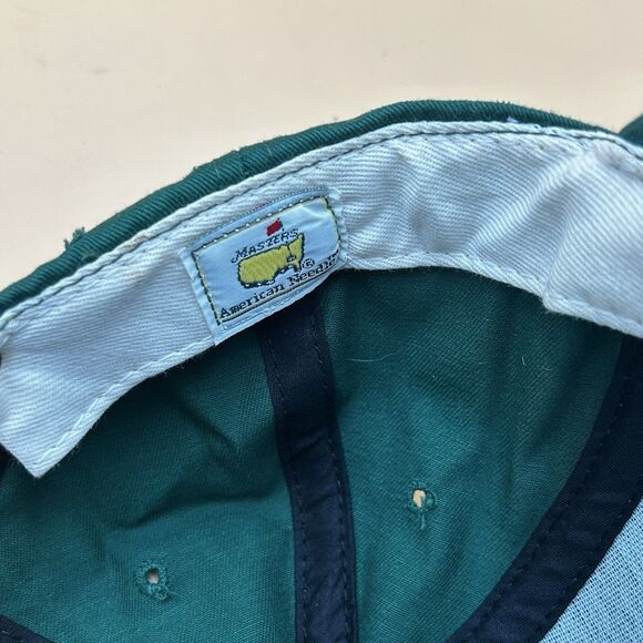 Masters Hat Cap Golf Augusta National Embroidered Green Strapback Leather Logo - Picture 4 of 6